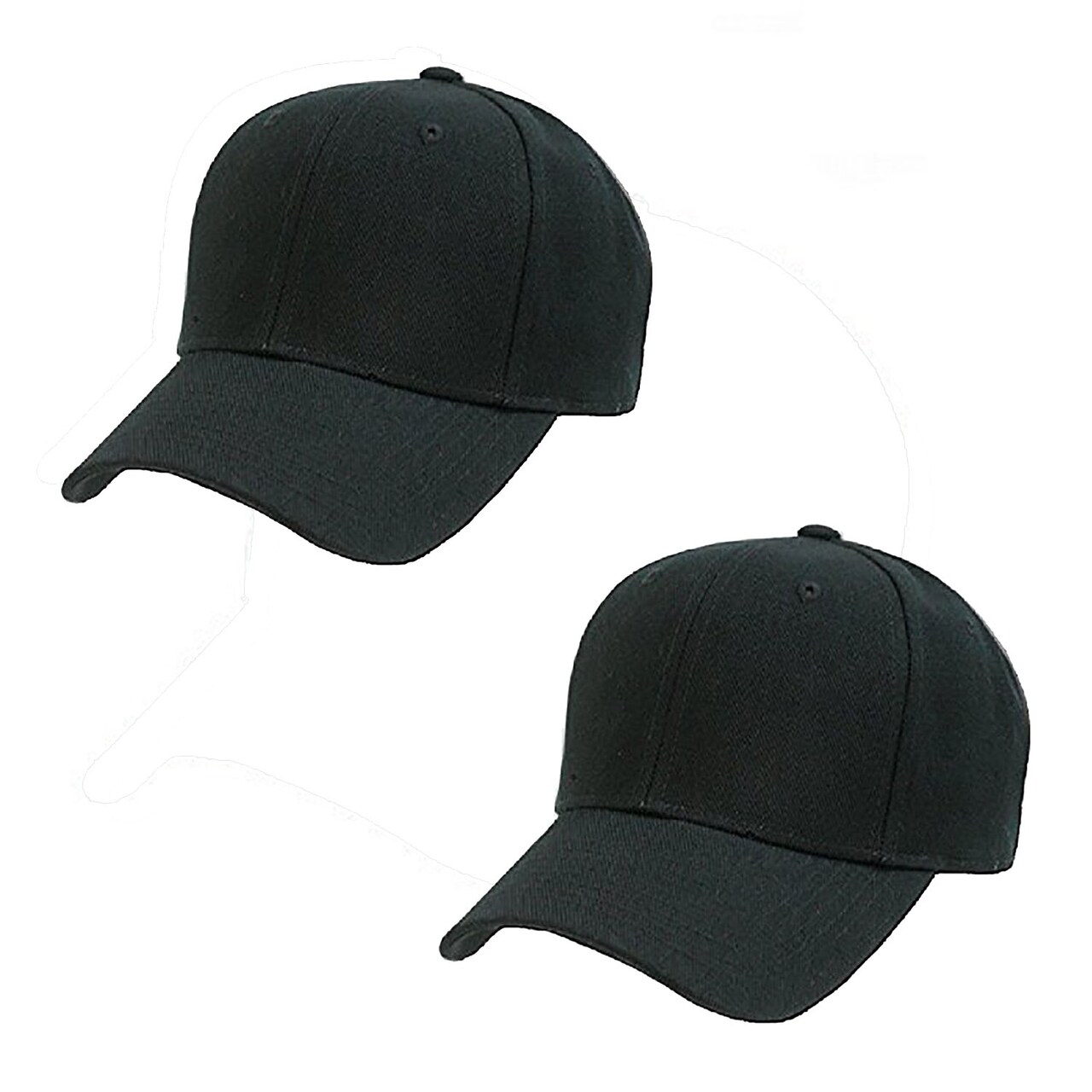 Mechaly Comfortable Solid Adjustable Unisex Baseball Cap Hat - 2 Pack